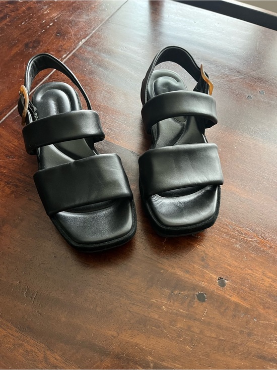 Vince Shoes - Vince Black Padded Dual-Strap Slingback Sandals